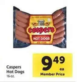 Safeway Caspers Hot Dogs offer