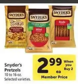 Safeway Snyder's Pretzels offer