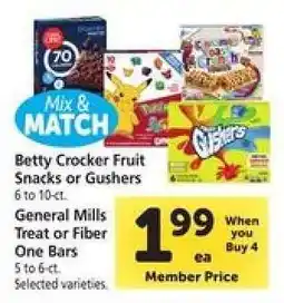 Safeway Betty Crocker Fruit Snacks or Gushers offer