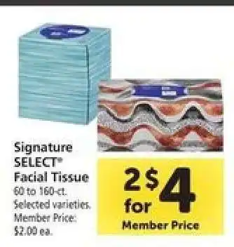 Safeway Signature Select Facial Tissue offer