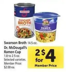 Safeway Swanson Broth / Dr. McDougall's Ramen Cup offer
