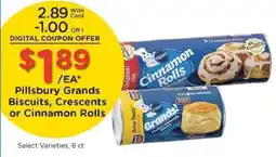 Kroger Pillsbury Grands Biscuits, Crescents or Cinnamon Rolls offer