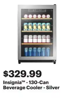 Best Buy Insignia - 130-Can Beverage Cooler - Silver offer