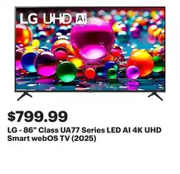 Best Buy LG - 86 Class UA77 Series LED AI 4K UHD Smart webOS TV (2025) offer