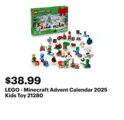 Best Buy LEGO - Minecraft Advent Calendar 2025 Kids Toy 21280 offer