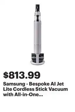 Best Buy Samsung - Bespoke AI Jet Lite Cordless Stick Vacuum with All-in-One Clean Station - Pebble Gray offer