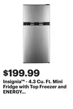 Best Buy Insignia - 4.3 Cu. Ft. Mini Fridge with Top Freezer and ENERGY STAR Certification - Stainless steel offer