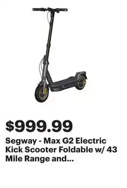 Best Buy Segway - Max G2 Electric Kick Scooter Foldable w/ 43 Mile Range and 22 MPH Max Speed - Black offer