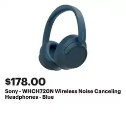 Best Buy Sony - WHCH720N Wireless Noise Canceling Headphones - Blue offer