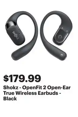 Best Buy Shokz - OpenFit 2 Open-Ear True Wireless Earbuds - Black offer