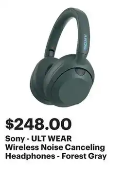 Best Buy Sony - ULT WEAR Wireless Noise Canceling Headphones - Forest Gray offer