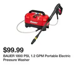 Harbor Freight Tools BAUER 1800 PSI, 1.2 GPM Portable Electric Pressure Washer offer