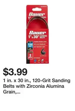 Harbor Freight Tools 1 in. x 30 in., 120-Grit Sanding Belts with Zirconia Alumina Grain, 2-Pack offer