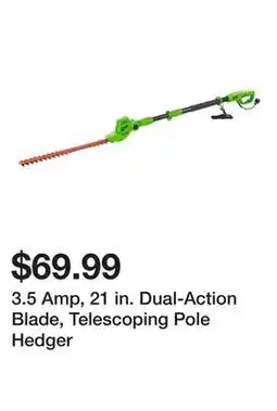 Harbor Freight Tools 3.5 Amp, 21 in. Dual-Action Blade, Telescoping Pole Hedger offer