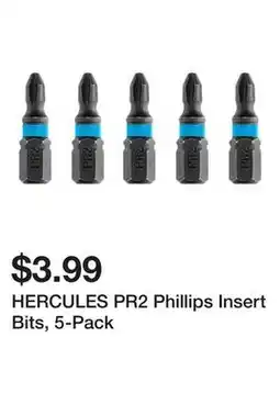 Harbor Freight Tools HERCULES PR2 Phillips Insert Bits, 5-Pack offer
