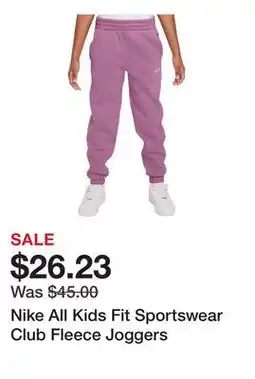 Dick's Sporting Goods Nike All Kids Fit Sportswear Club Fleece Joggers offer