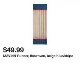 Ikea MÄVINN Runner, flatwoven, beige blue/stripe offer