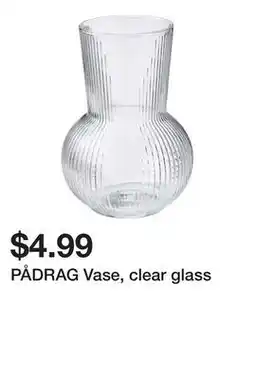 Ikea PÅDRAG Vase, clear glass offer
