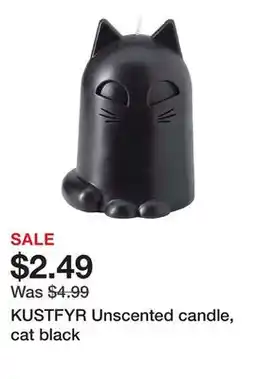 Ikea KUSTFYR Unscented candle, cat black offer