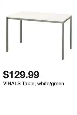 Ikea VIHALS Table, white/green offer
