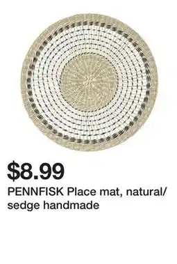 Ikea PENNFISK Place mat, natural/sedge handmade offer