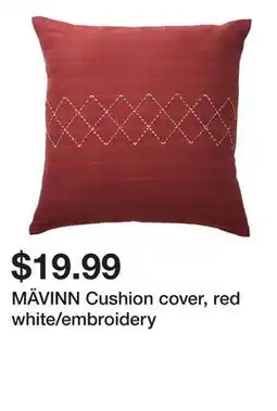 Ikea MÄVINN Cushion cover, red white/embroidery offer