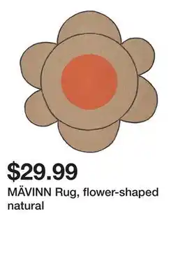 Ikea MÄVINN Rug, flower-shaped natural offer