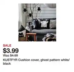 Ikea KUSTFYR Cushion cover, ghost pattern white/black offer