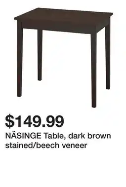 Ikea NÄSINGE Table, dark brown stained/beech veneer offer