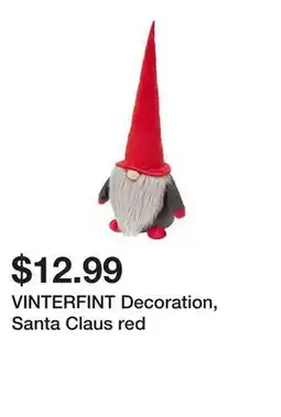 Ikea VINTERFINT Decoration, Santa Claus red offer