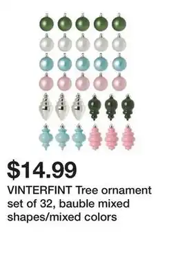 Ikea VINTERFINT Tree ornament set of 32, bauble mixed shapes/mixed colors offer