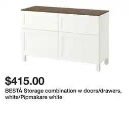Ikea BESTÅ Storage combination w doors/drawers, white/Pipmakare white offer