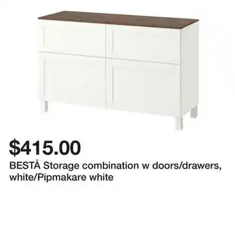 Ikea BESTÅ Storage combination w doors/drawers, white/Pipmakare white offer