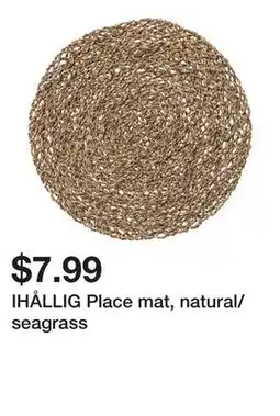 Ikea IHÅLLIG Place mat, natural/seagrass offer