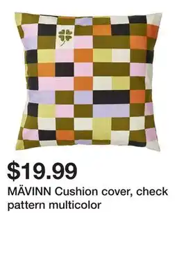 Ikea MÄVINN Cushion cover, check pattern multicolor offer