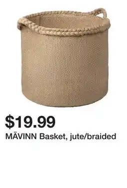 Ikea MÄVINN Basket, jute/braided offer