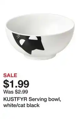 Ikea KUSTFYR Serving bowl, white/cat black offer