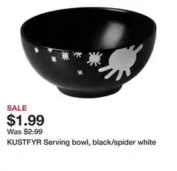 Ikea KUSTFYR Serving bowl, black/spider white offer
