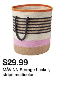 Ikea MÄVINN Storage basket, stripe multicolor offer