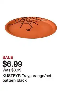 Ikea KUSTFYR Tray, orange/net pattern black offer