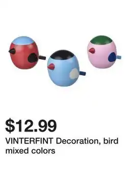 Ikea VINTERFINT Decoration, bird mixed colors offer