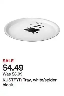 Ikea KUSTFYR Tray, white/spider black offer
