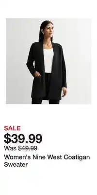 Kohl's Women's Nine West Coatigan Sweater offer