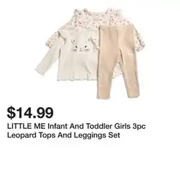 Marshalls LITTLE ME Infant And Toddler Girls 3pc Leopard Tops And Leggings Set offer