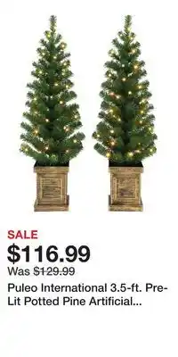 Kohl's Puleo International 3.5-ft. Pre-Lit Potted Pine Artificial Christmas Tree 2-piece Set offer
