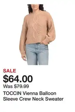 Marshalls TOCCIN Vienna Balloon Sleeve Crew Neck Sweater offer