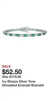Kohl's Ivy Sharpe Silver Tone Simulated Emerald Bracelet offer