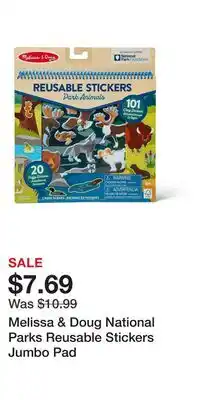 Kohl's Melissa & Doug National Parks Reusable Stickers Jumbo Pad offer