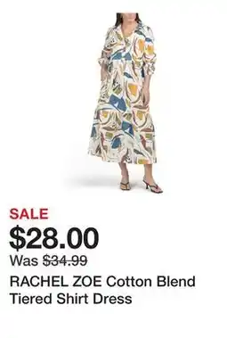 Marshalls RACHEL ZOE Cotton Blend Tiered Shirt Dress offer