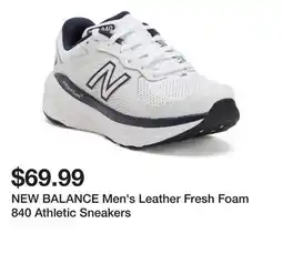 Marshalls NEW BALANCE Men's Leather Fresh Foam 840 Athletic Sneakers offer